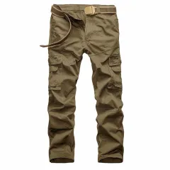 European And American Plus Size Women's Multi-pocket Sports Pants - Khaki - View 1