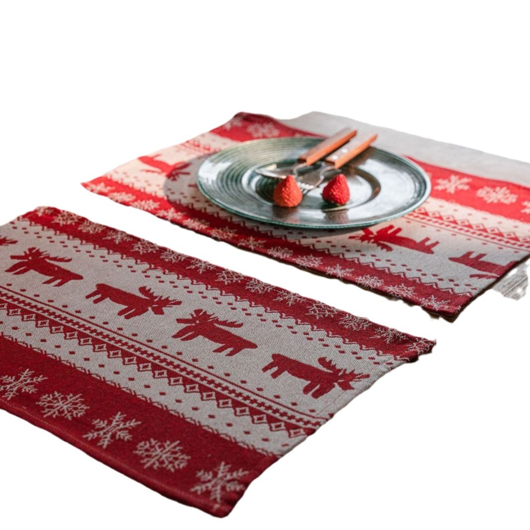 Home Christmas Jacquard Table Runner (Jacquard Red