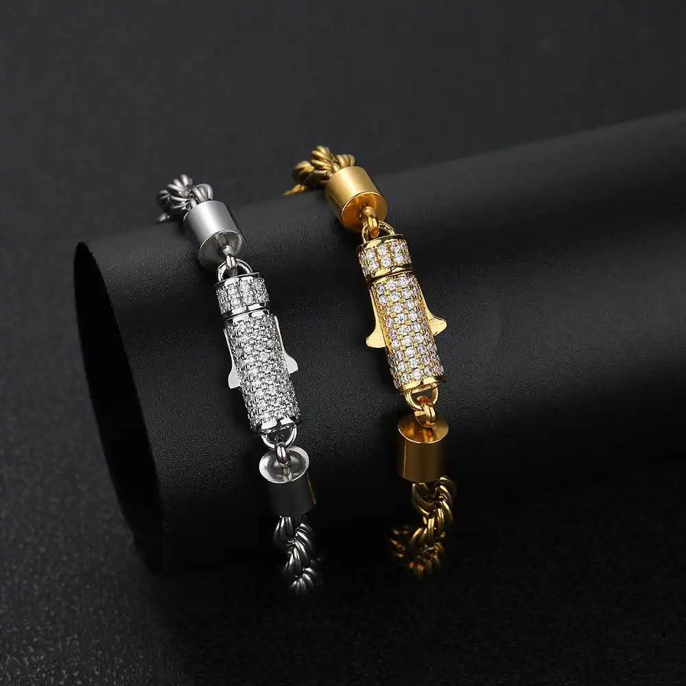 Stainless Steel Twist Hip Hop Men's Bracelet