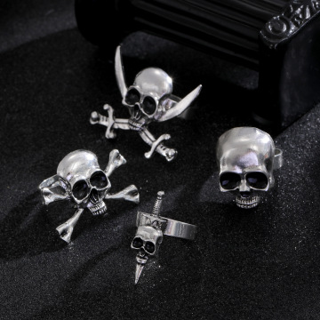 Halloween Skull Pirate Adjustable Opening Ring
