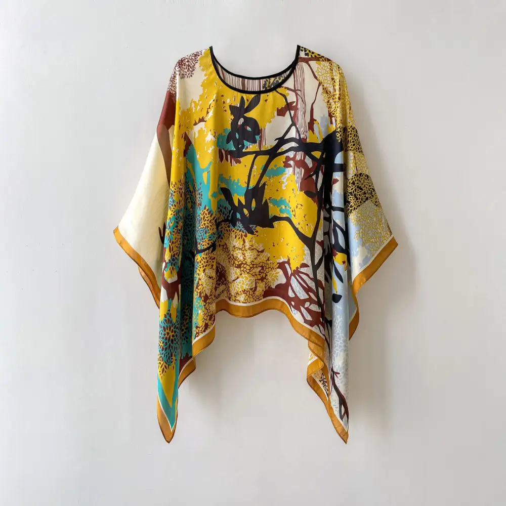 Silk Scarf Artificial Sunscreen for Women Pullover Shawl