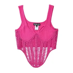 Women's Fashion Solid Colour Camisole - Rose Red - View 1
