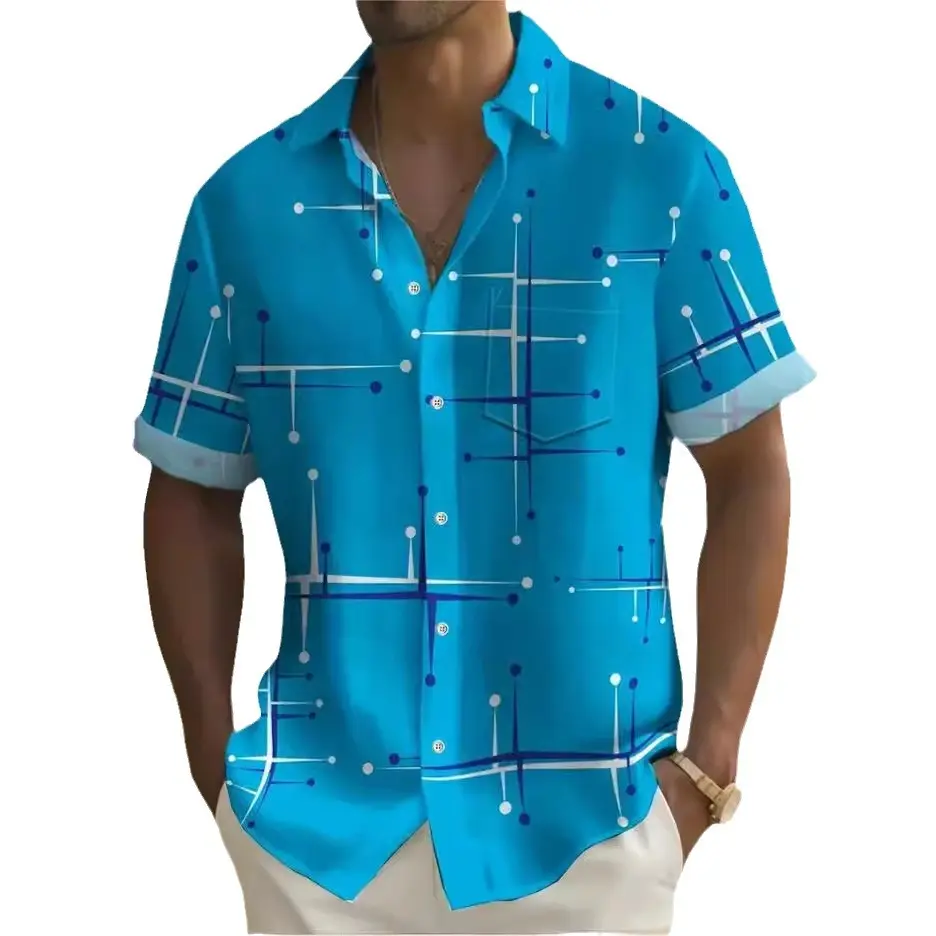 Fashion Printed Shirt Men's Clothing Print Lapel