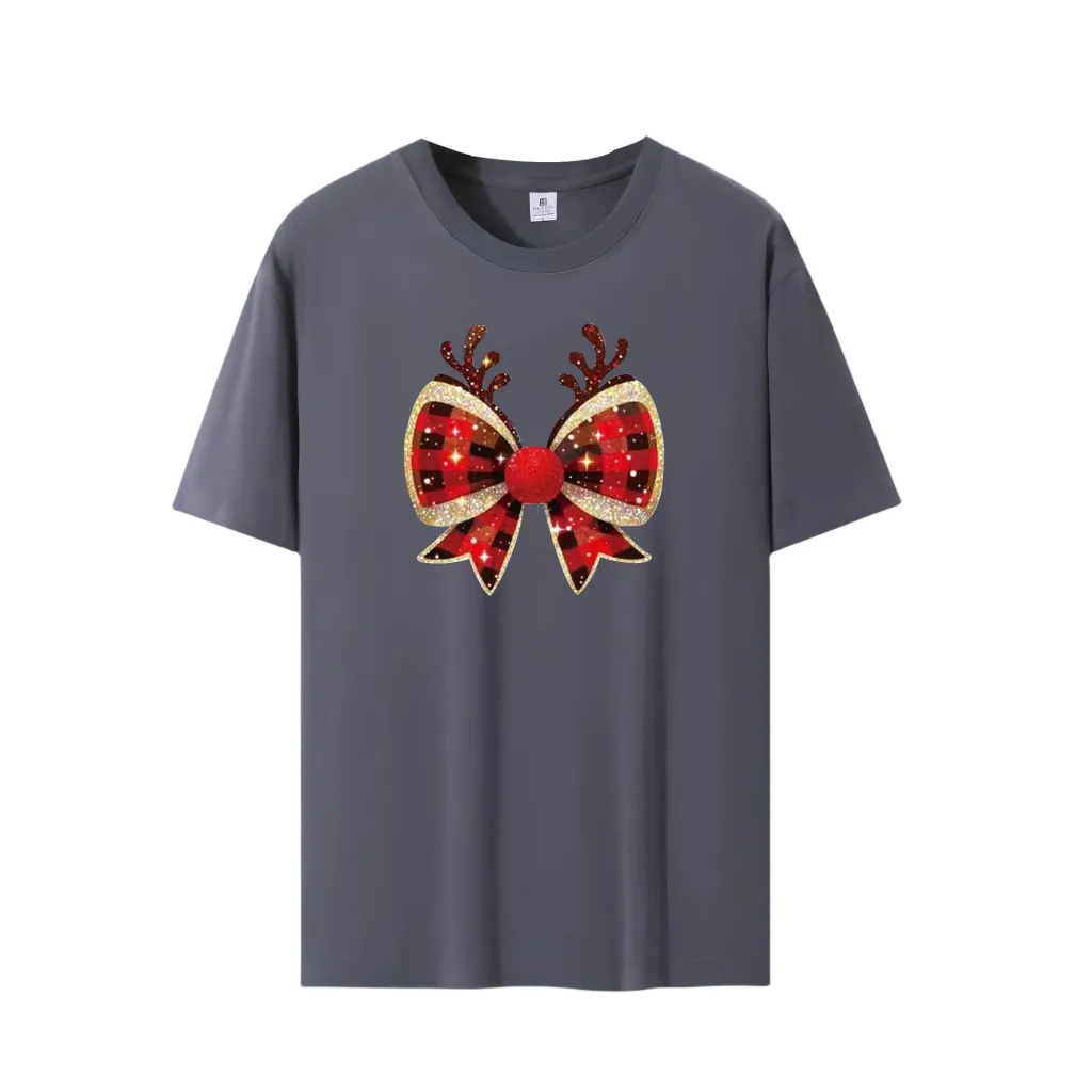 Spring Summer Cotton Short Sleeve T-shirt - Gray
