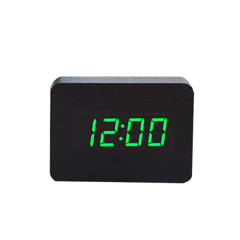 Sleek Mini LED Rectangular Wooden Digital Clock