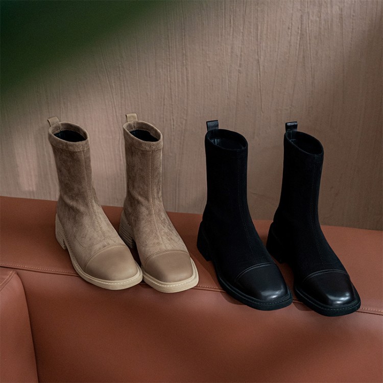 Title 11, Botas fashion de couro nubuck com cano médio, b...