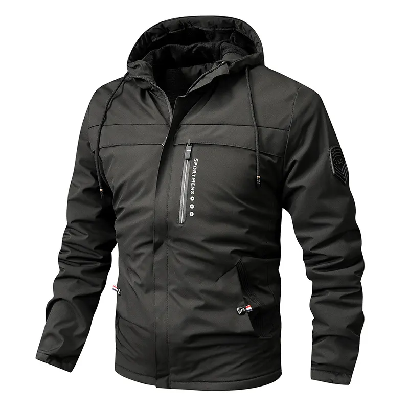 Winter New Plus Size Fleece Hooded Jacket Outdoor Casual