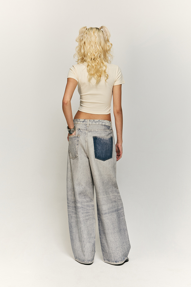 Title 4, Washed Snowflake Digital Printing Jeans