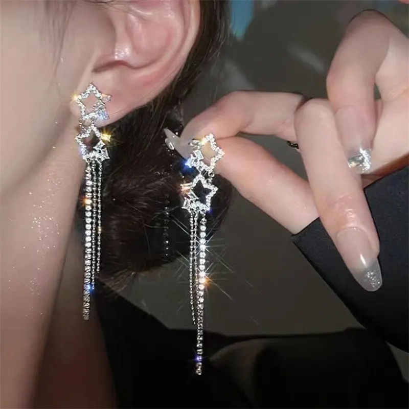 XINGX Water Drop Tassel Earrings Simple