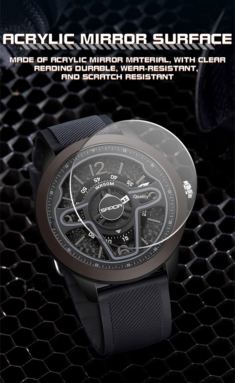 Sanda 9023 Creative Steering Wheel Quartz watch for Men