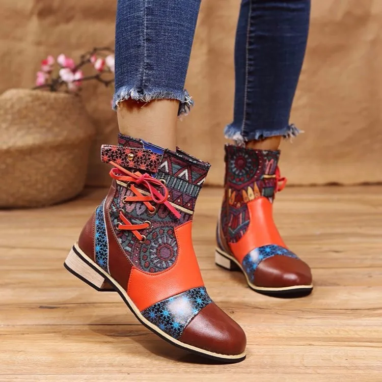 Title 4, Damen Patchwork Lady Martins Boots für Stil un...