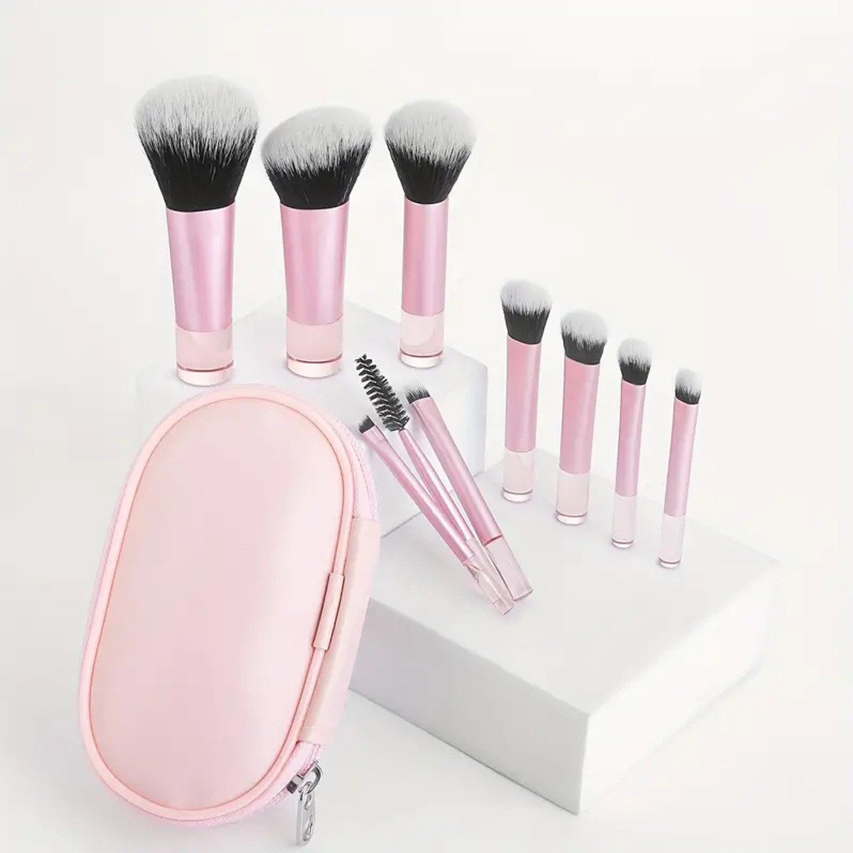 12-piece Makeup Brush Set With 4 Colors And A Makeup Bag