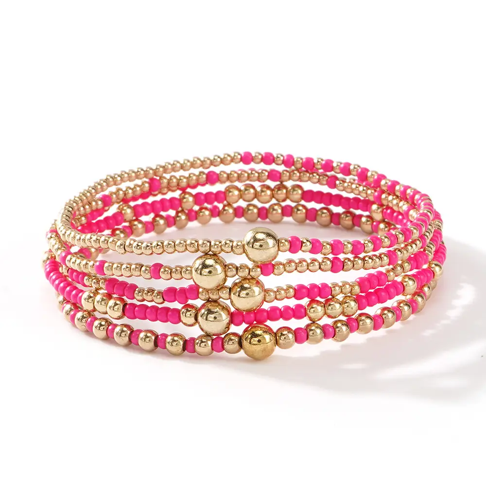Fashion Girl Gold Bead Stackable Friendship Bracelet