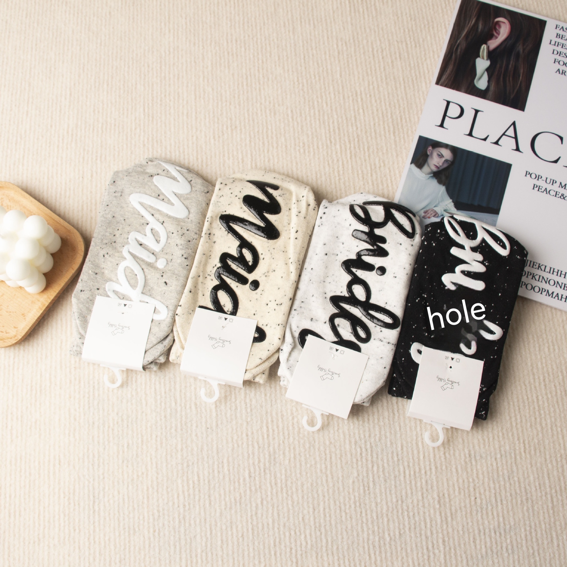 Fashionable And Minimalist English Letter Socks