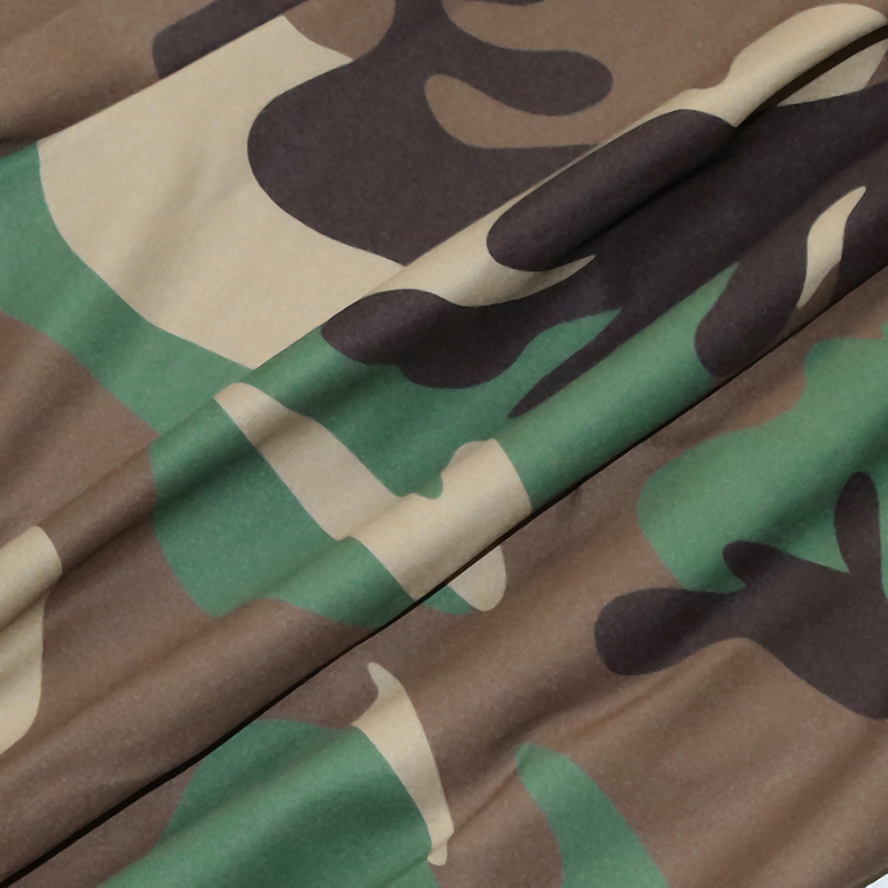 Title 13, Dames camouflage broek met wijde pijpen en elas...