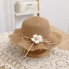 Girls' Sun-proof Sun Straw Hat Bag - Khaki - View 1