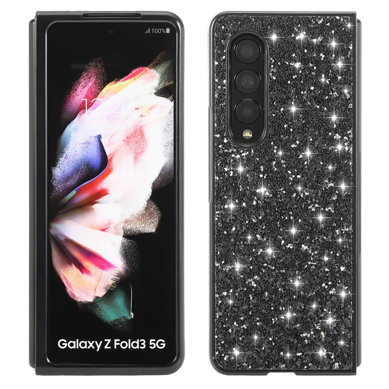 Electroplating Shimmering Powder Sequins Folding Hard Shell Phone Case