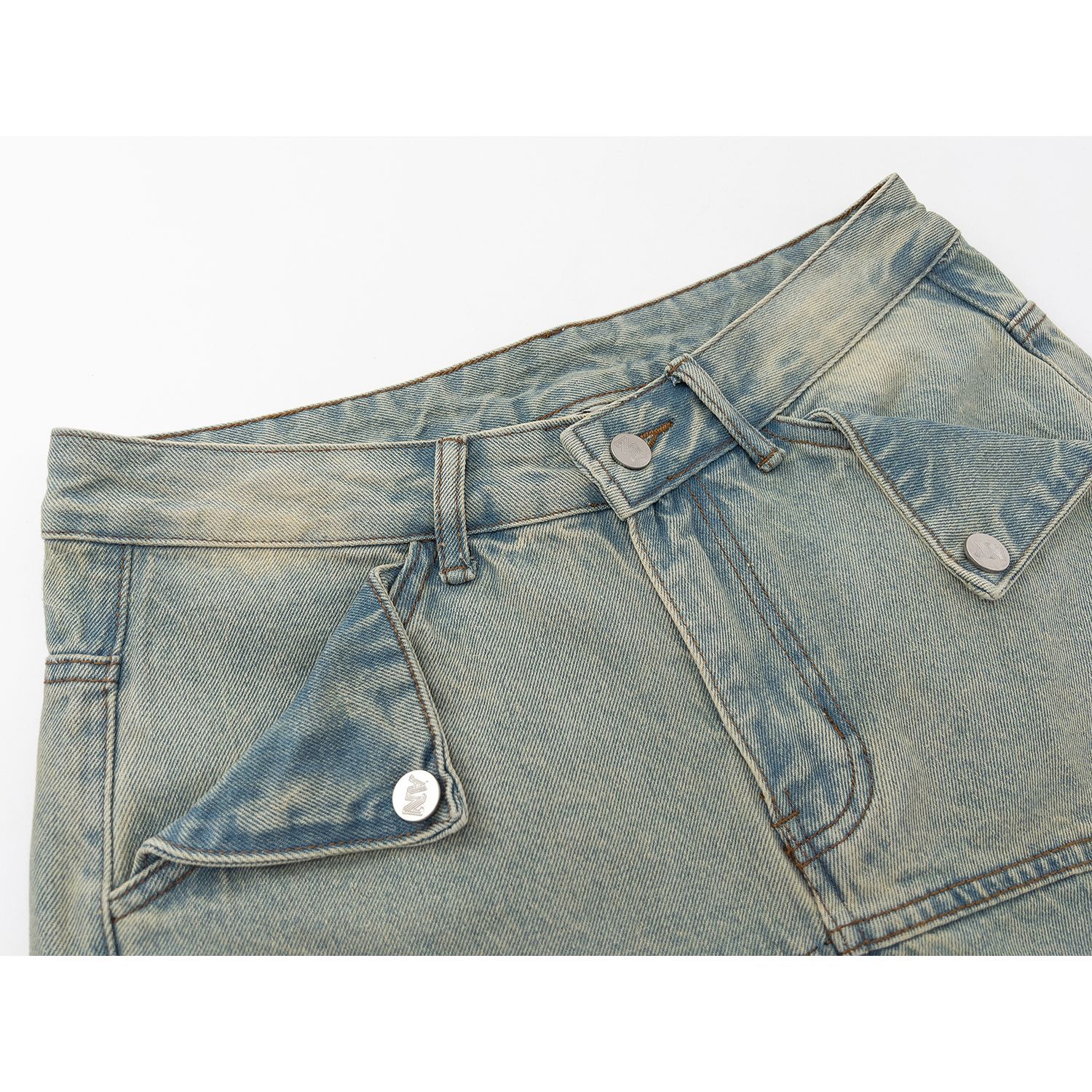 American Street Neutral Loose Couple Niche Retro Design Zipper Street Fashion Jeans