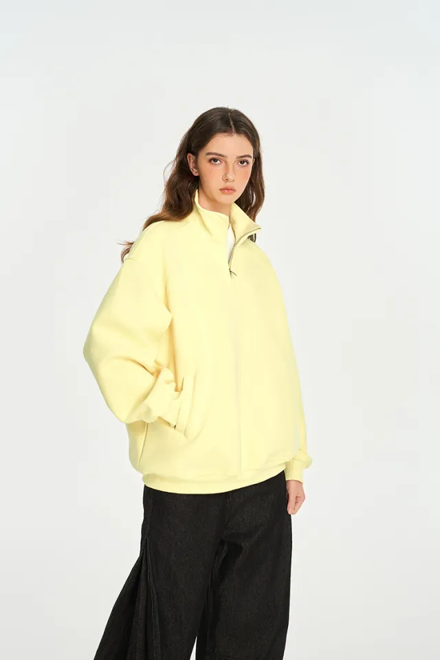 Women's Spring And Autumn Loose Profile Coat High Street Solid Color Top Yellow - Shop at LoveMi
