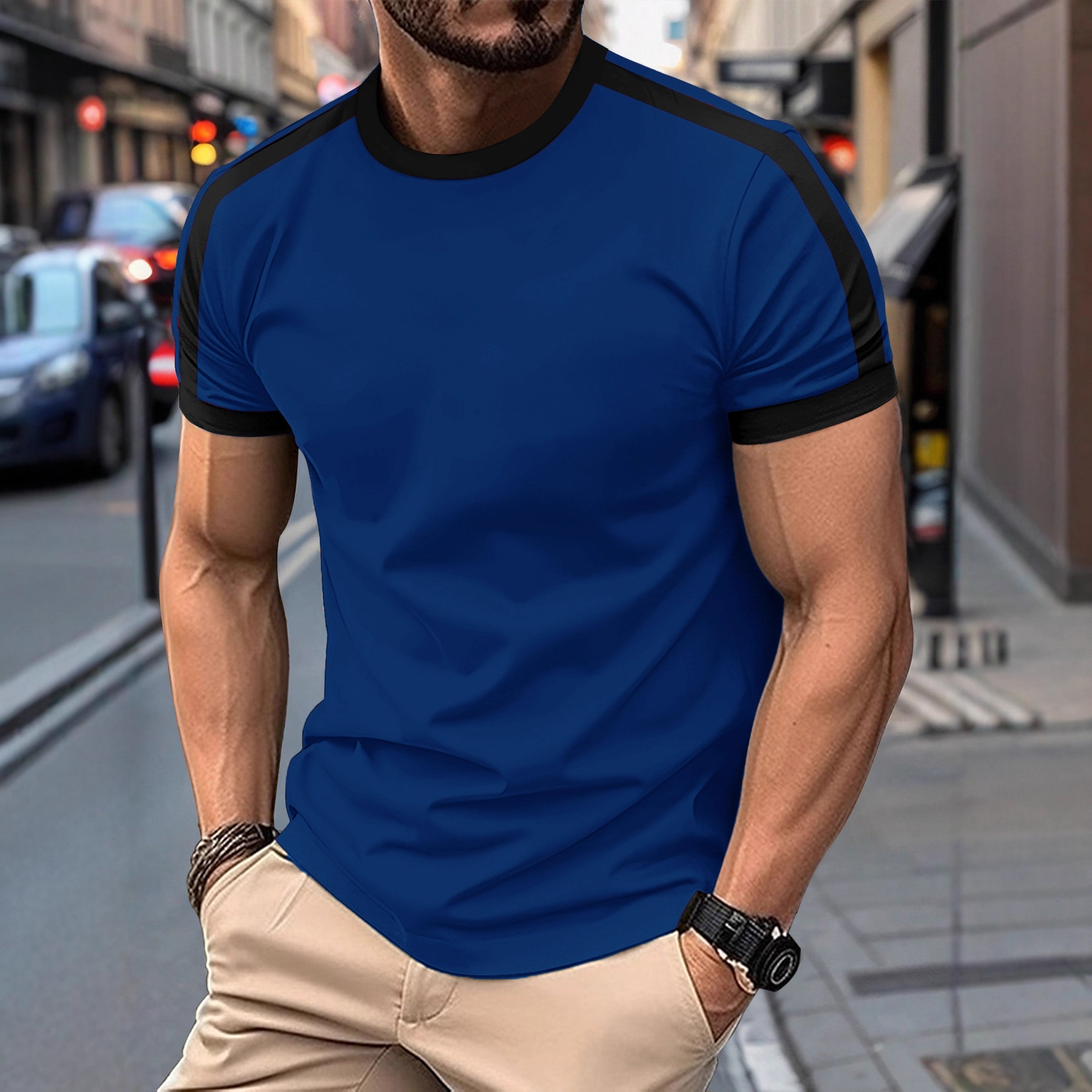 Mens Casual Short-sleeve Sports T-shirt