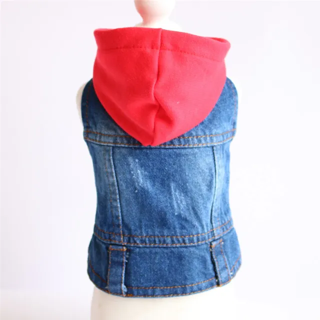 Spring Knitted Hooded Denim Pet Clothes Red Knitted Hat - Shop at LoveMi