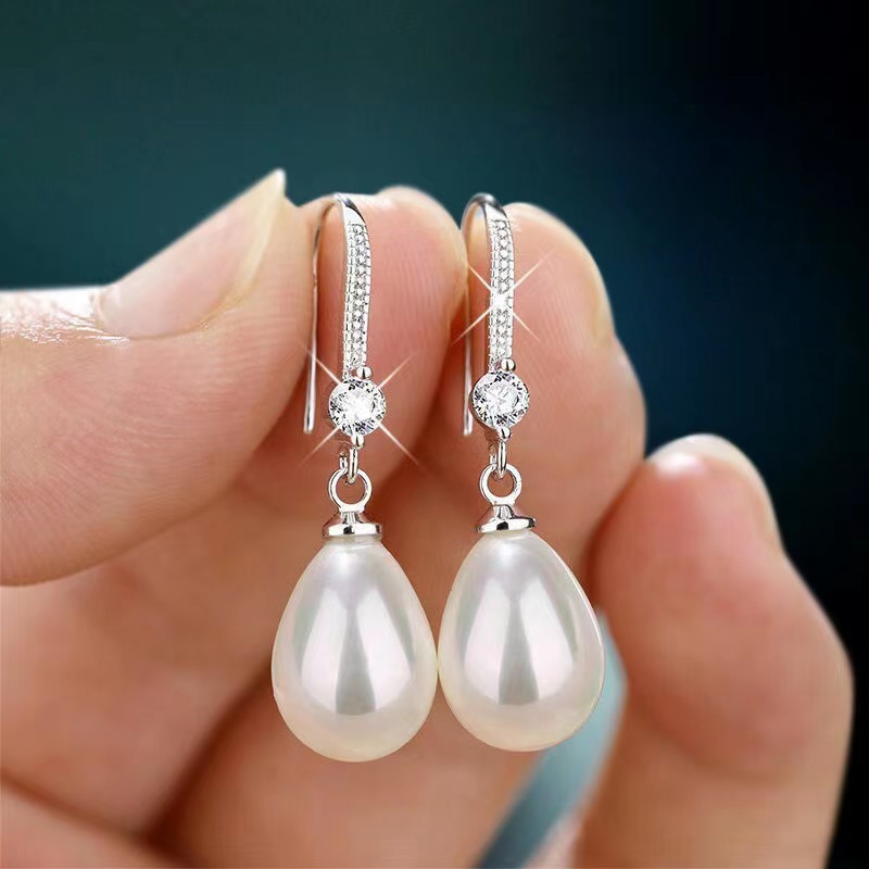 Water Drop Pendant Oval Earrings