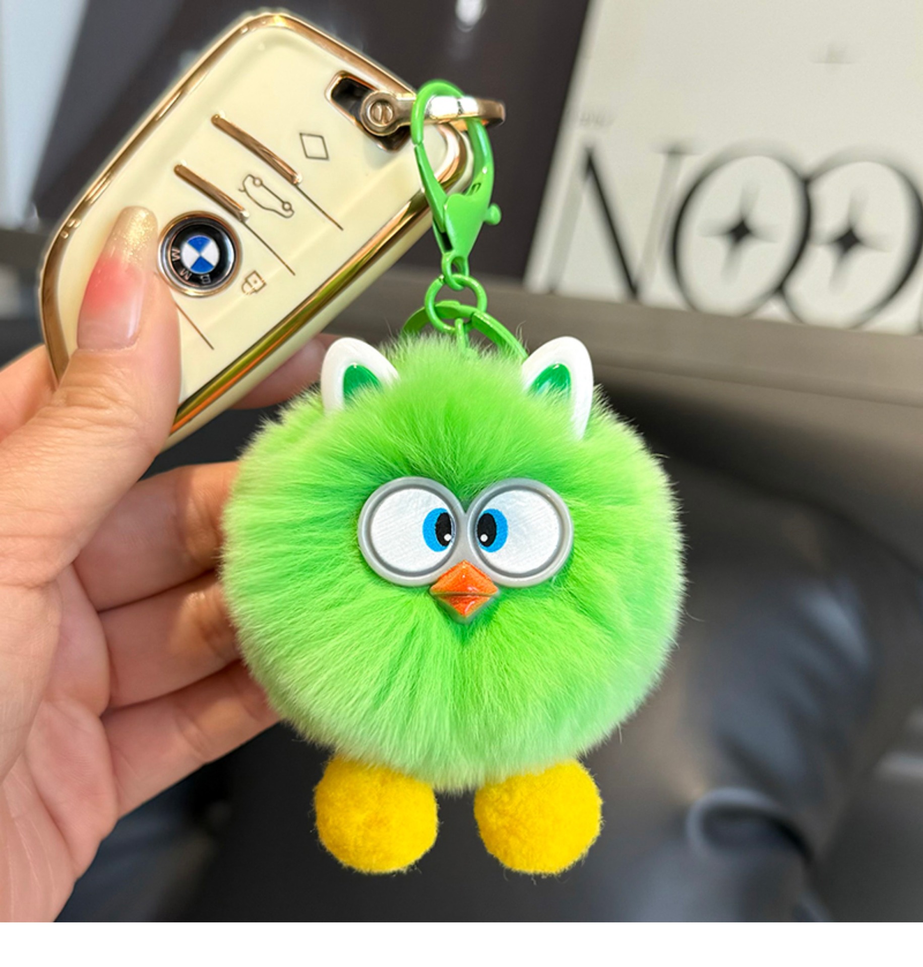 Little Coal Ball Doll Cartoon Car Keychain