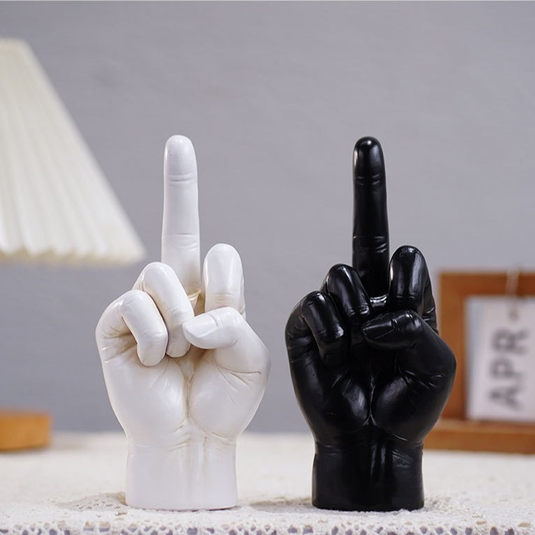 Middle-finger Gesture Resin Figurine Decoration