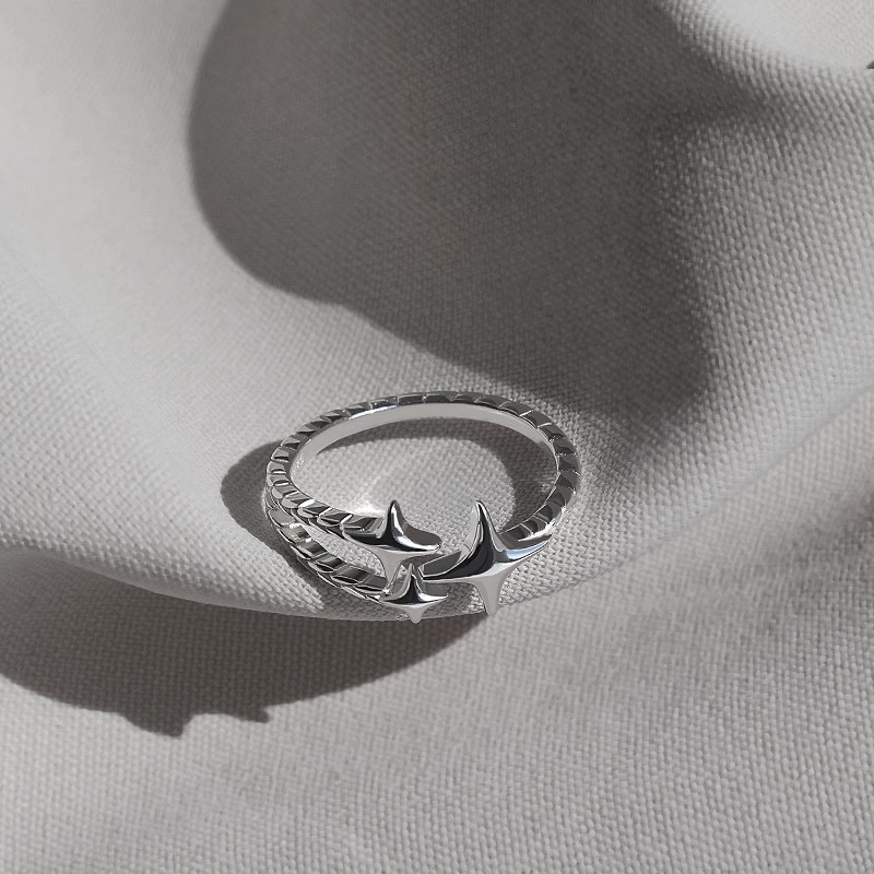 Star Ear Eight-pointed Stars Ring Ins Niche Net Red Cold Wind Graceful And Fashionable