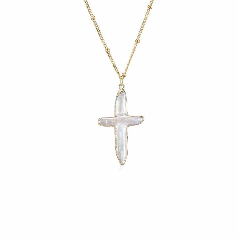 Freshwater Pearl Cross Necklace, picture 2 of 5