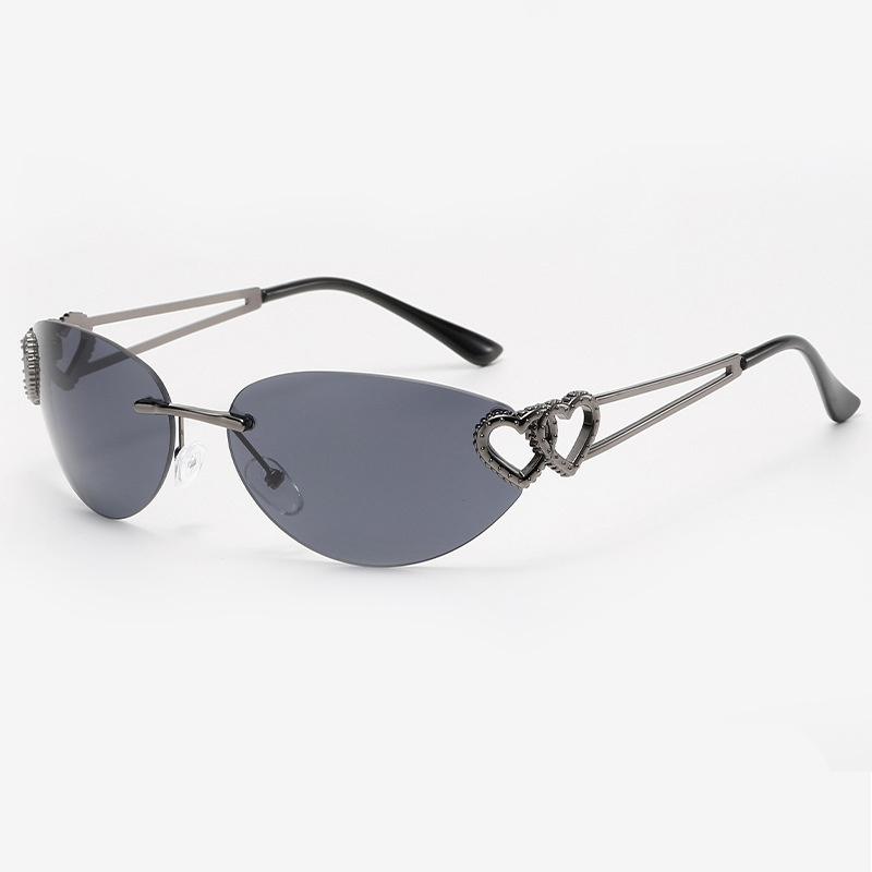 Frameless Hot Girl Trendy Rimless Sunglasses High-grade