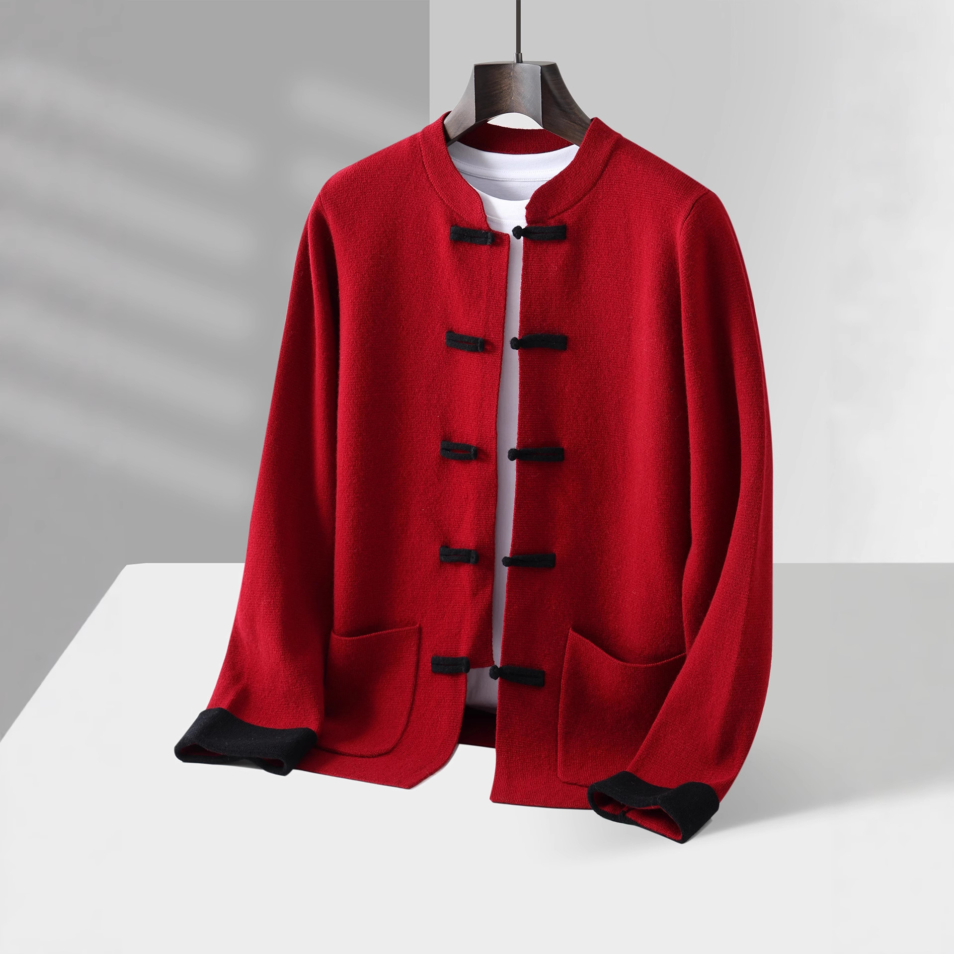 Chinese-style Tang Suit Mens Retro Casual Long-sleeve Jacket