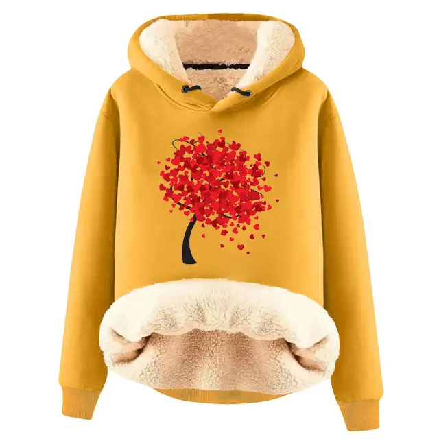 European And American Hooded Sweater Fleece Lined Padded Warm Keeping Loose Hooded Pullover 1 Style - Shop at LoveMi