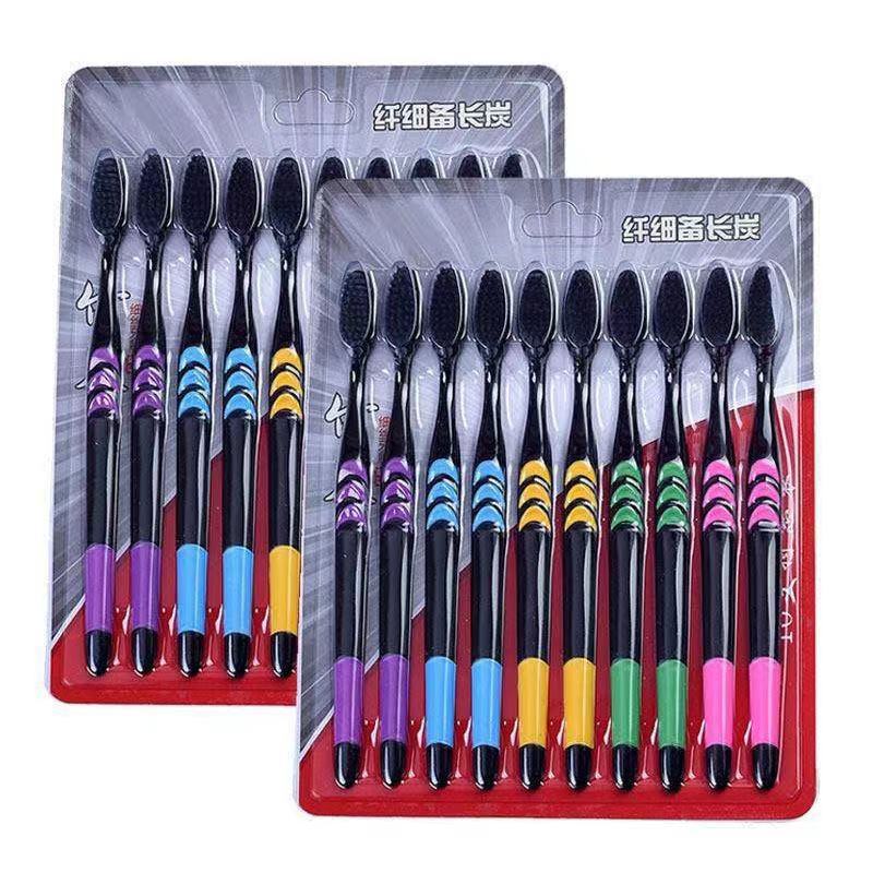 10-Piece Household Set Bamboo Charcoal Soft-Bristle Toothbrushes - Image 5