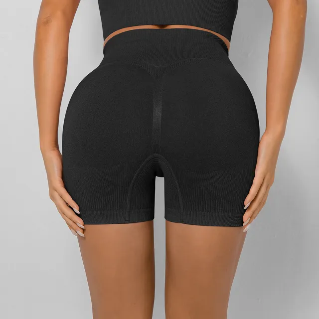 Sports Leggings High Waist Sports And Fitness Shorts Pure Black - Shop at LoveMi