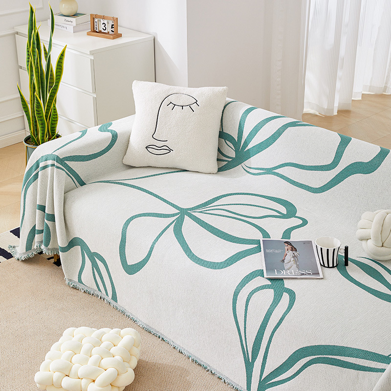 Simple Floral Sofa Cover And Cushion