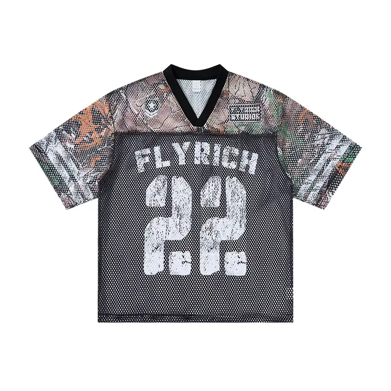 SpringSummer American-style Street-Chic Hollowed-Out Breathable T-Shirt