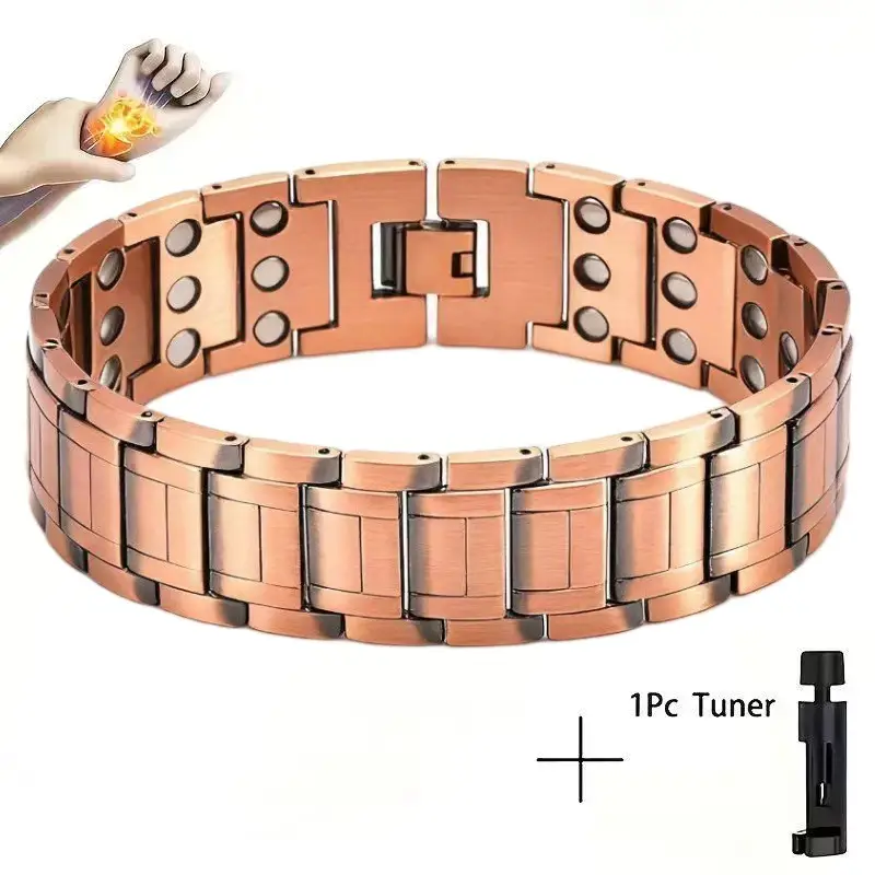 Retro Environmental Protection Bronze Three Rows Magnet Bracelet