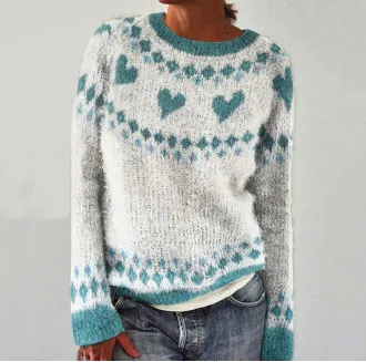 Womens Crew Neck Sweater With Striped Paneling Style 3 M - Shop at LoveMi