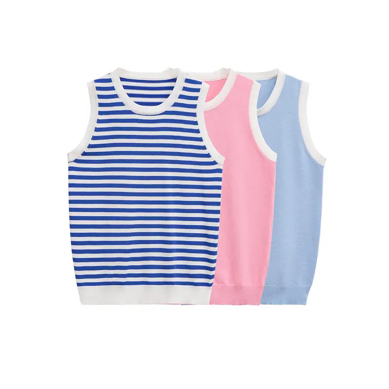 Pure Color Trendy Knitted Slim-fit Flattering Sleeveless