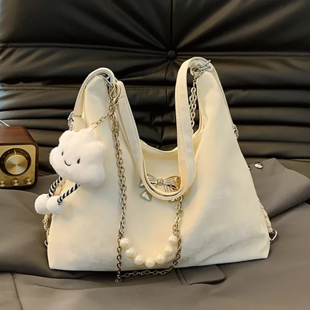 Large Capacity Spring Fashion Shoulder Bag Texture Niche Female Beige - Shop at LoveMi