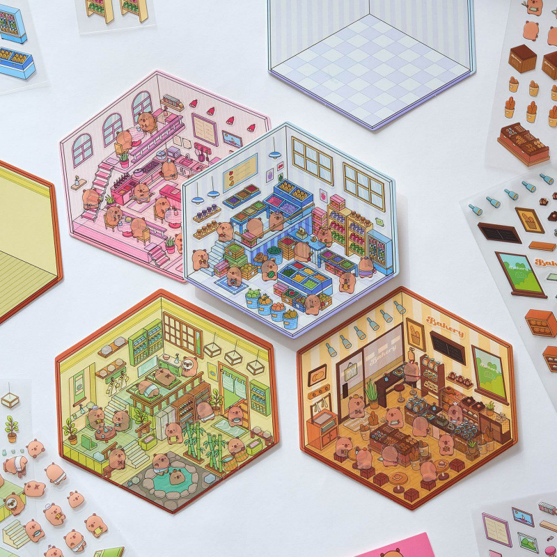 Capabala Cut-free Landscaping Hand Account Three-dimensional Stickers - Image 3