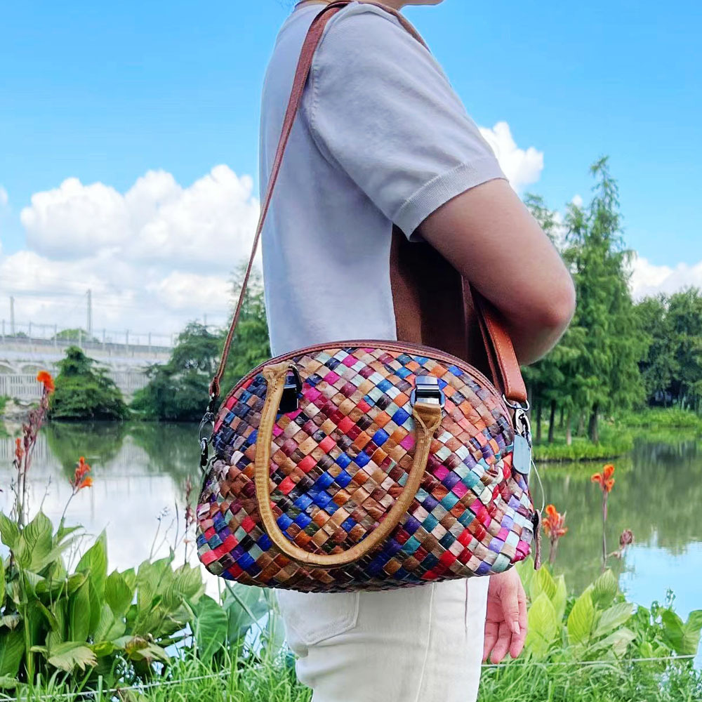 Hand-Woven Leather Crossbody Bag, picture 2 of 4