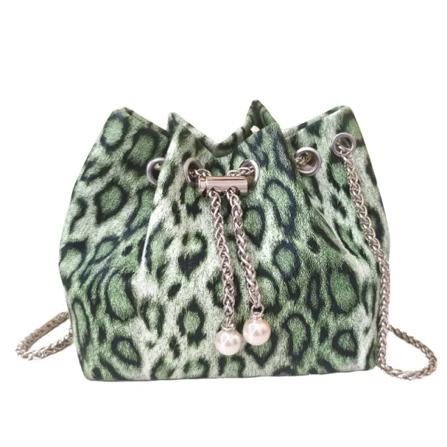 Popular Leopard Print Mini Chic Chain Graceful And Fashionable Shoulder Messenger Bag Green - Shop at LoveMi