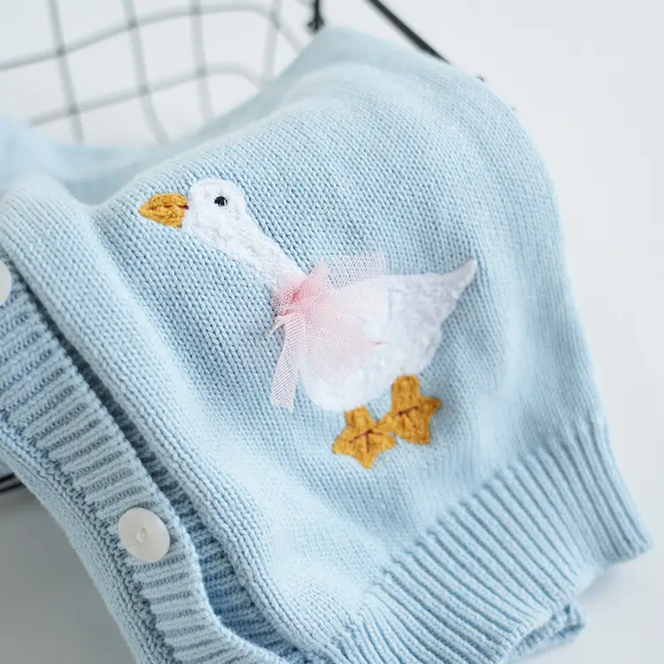 Girls' Casual Sweater Embroidered Knit Top