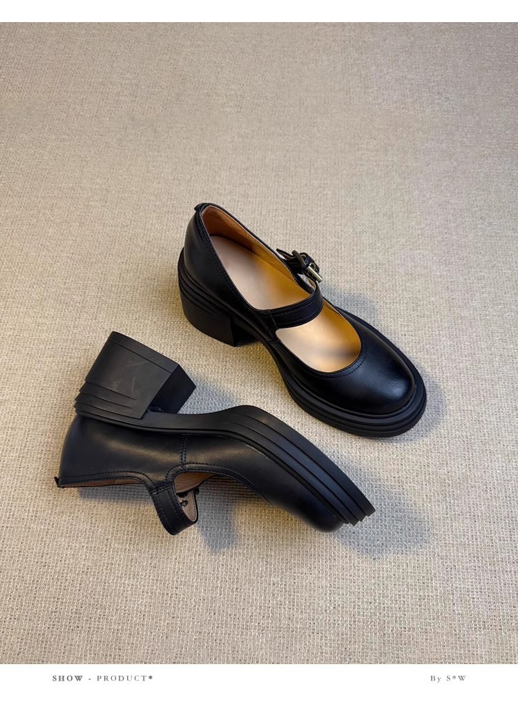Round-toe High-heeled Mary Jane Shoes For Women — detail view 7