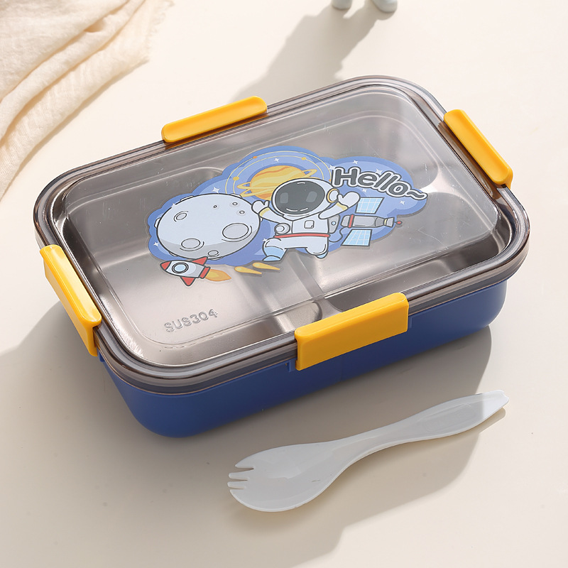 304 Stainless Steel Lunch Box Students Divided Into Lunch Box Three Grids