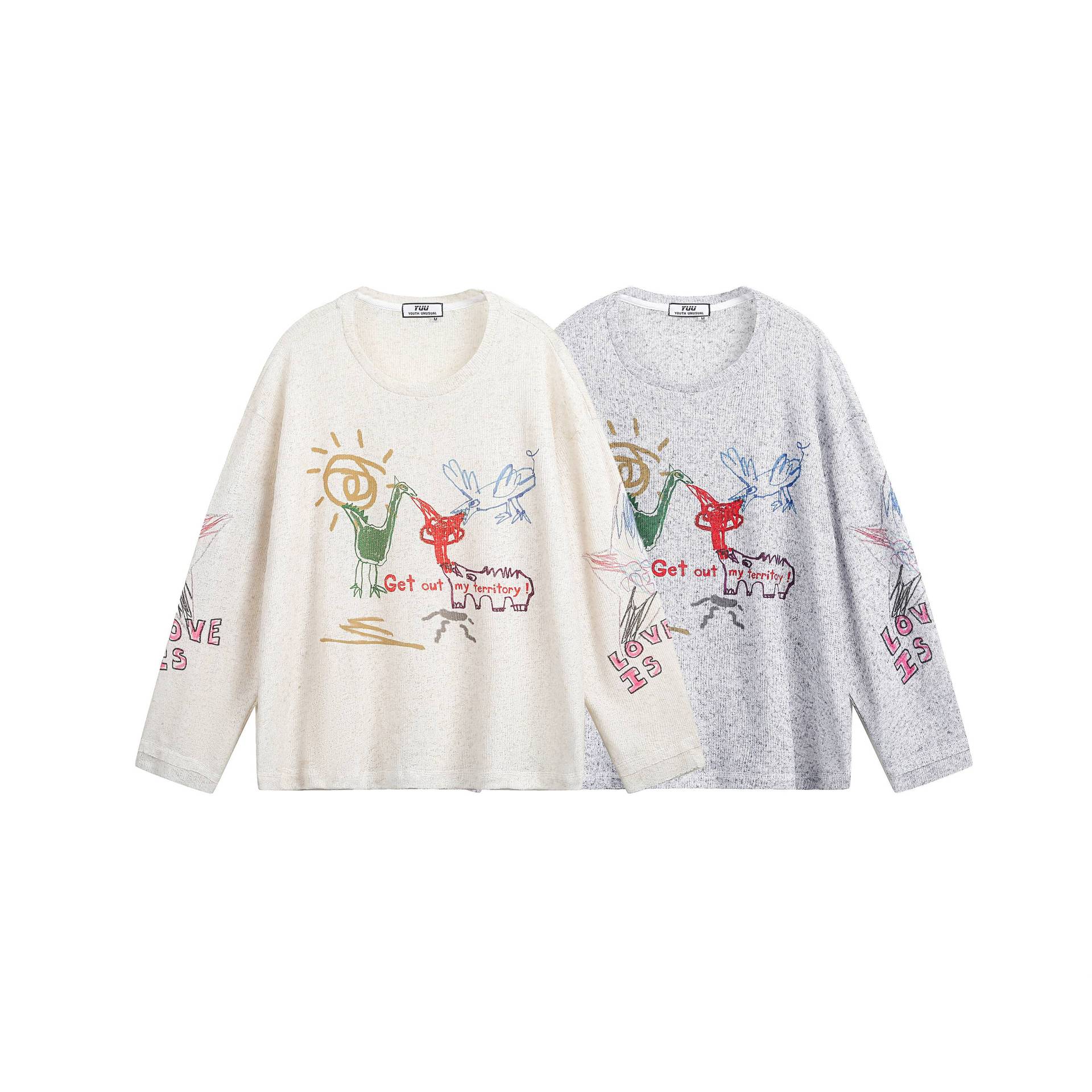 New Real Shot Sweet Girl Loose Printed Pullover T-shirt