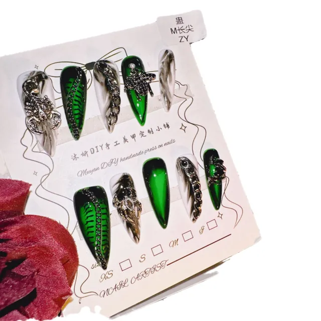 Five Poison Dark Dark Pure Hand Drawing Personality Wear Armor Long Tip - Shop at LoveMi