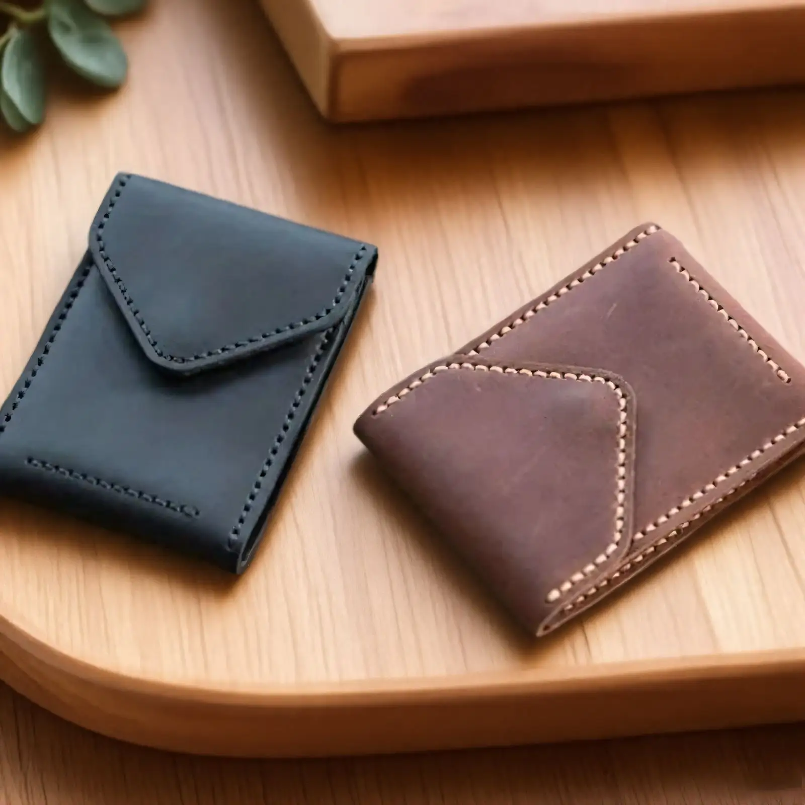 ID Card Holder Storage Pouch Portable 2-in-1